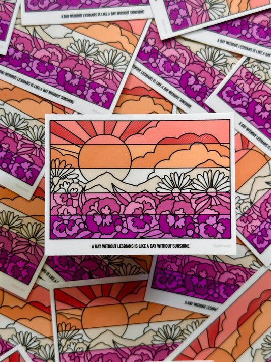 Lesbian Flower Flag Sticker