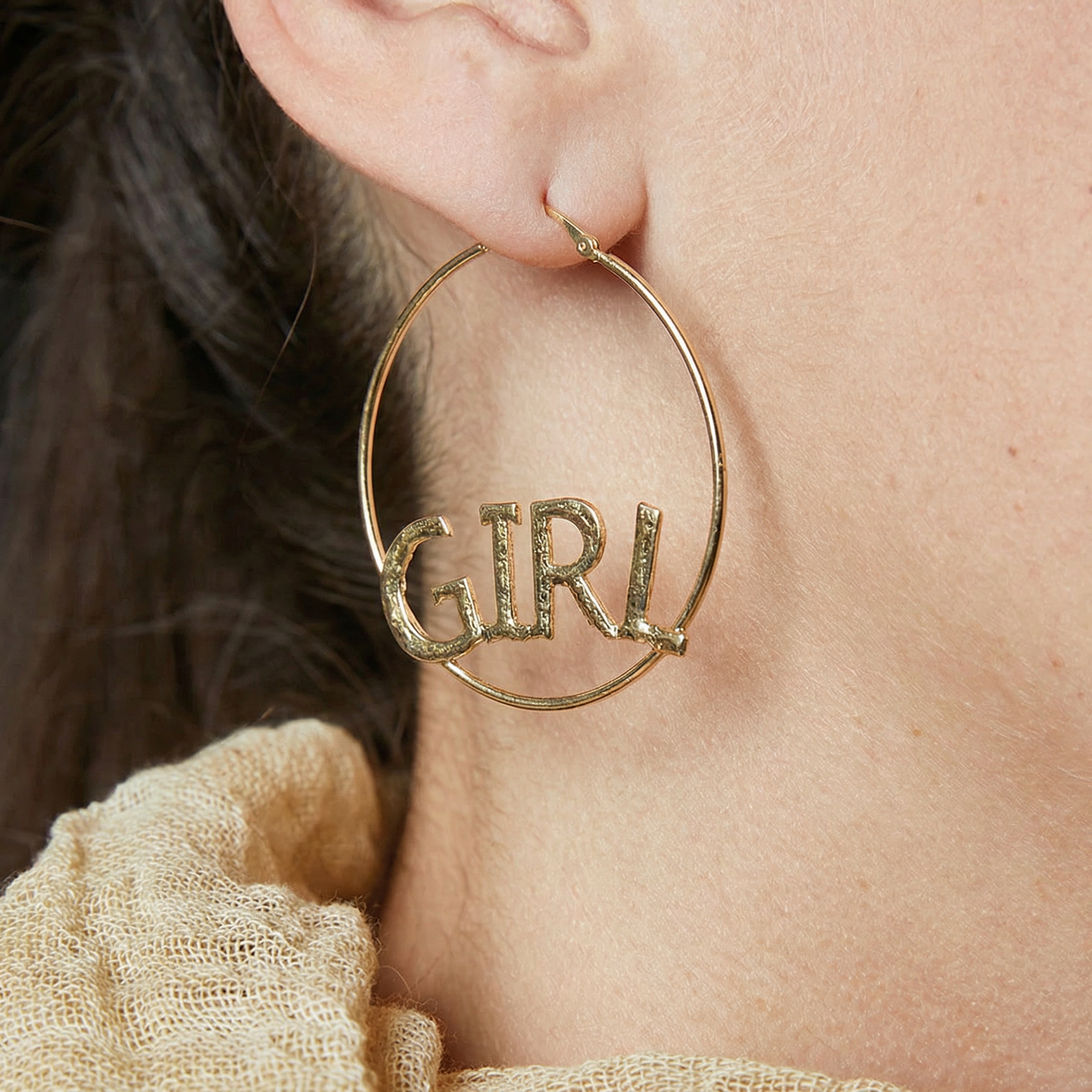 GIRL GANG Oversize Gold Hoop Earrings