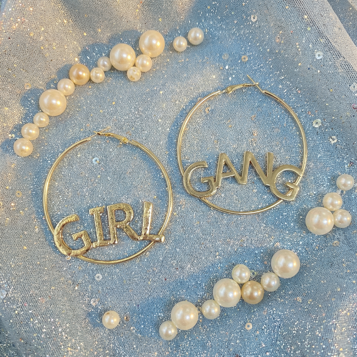 GIRL GANG Oversize Gold Hoop Earrings